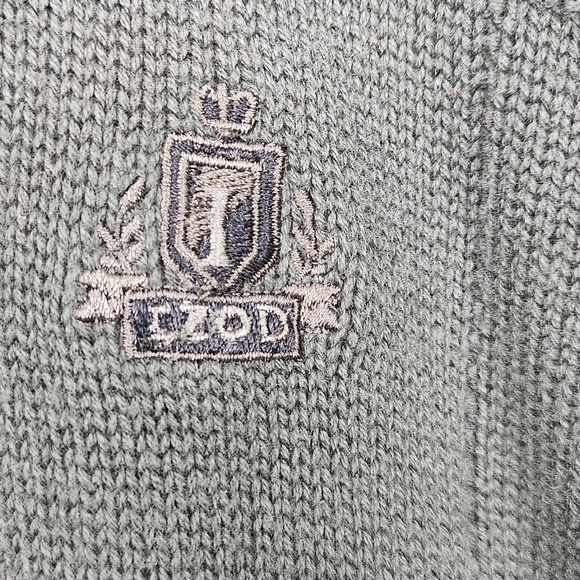 IZOD Men's Cotton Green Crew-Neck Pullover Long Sleeve Crest Logo Sweater L - Picture 4 of 8